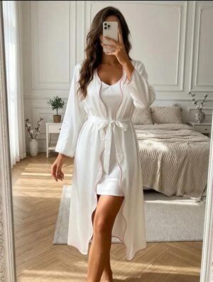 Conjunto de pijama y bata larga