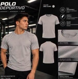 Polo deportivo liso de hombre